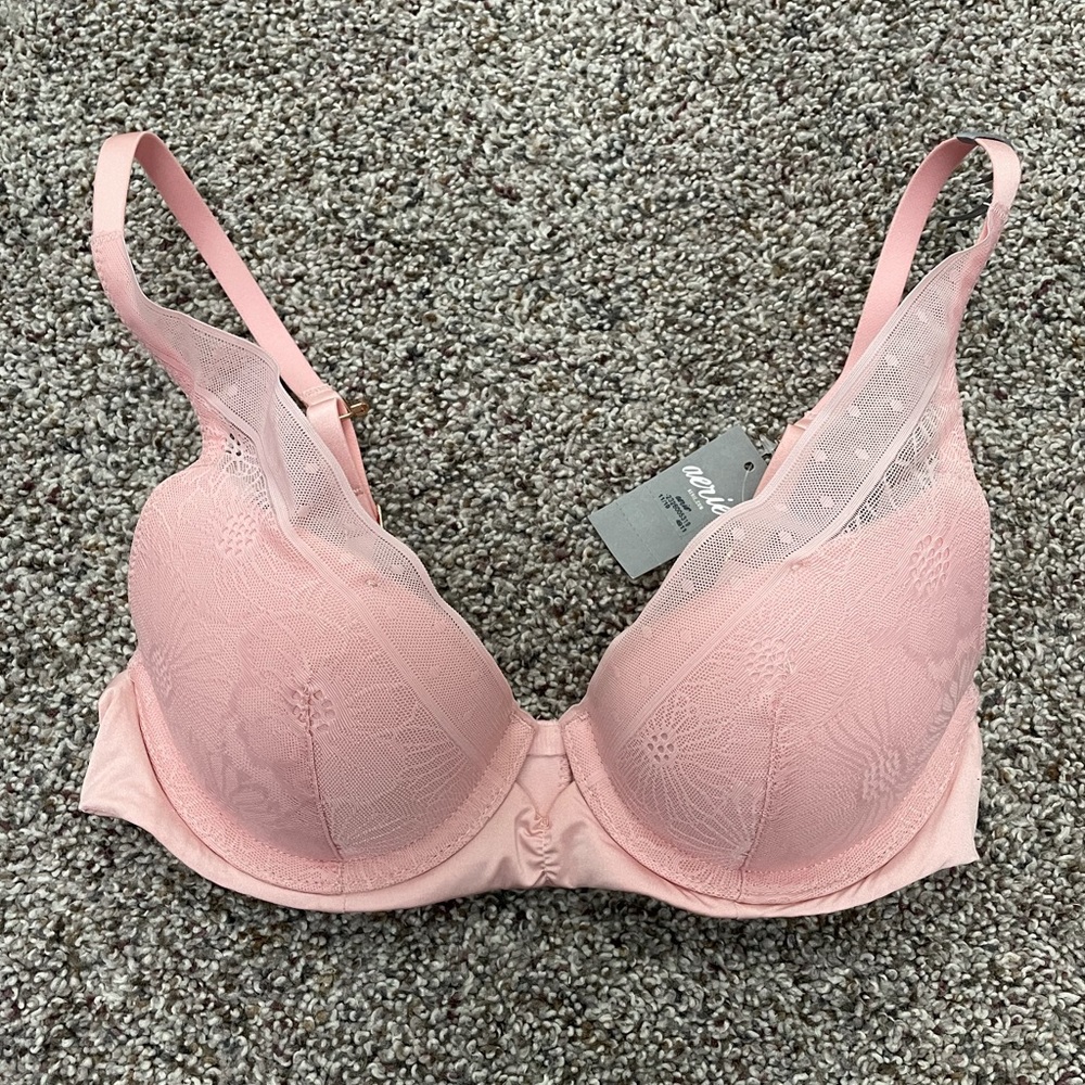 NWT Aerie Light Pink 32A Multi-way Lace pushup Bra